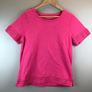LOT of 2 Talbots Pink and Blue Large Tee Shirts